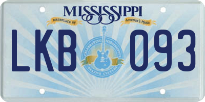 MS license plate LKB093
