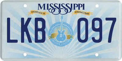 MS license plate LKB097