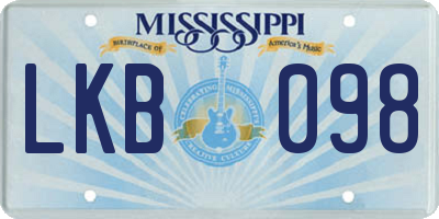 MS license plate LKB098