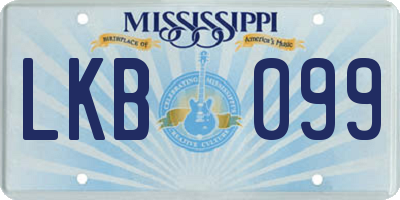 MS license plate LKB099