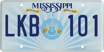 MS license plate LKB101