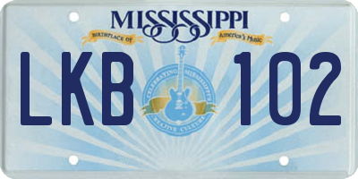 MS license plate LKB102