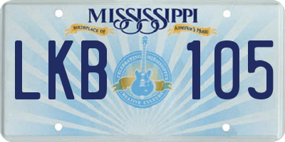 MS license plate LKB105