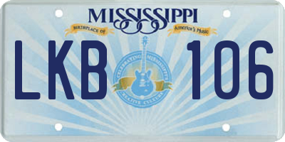 MS license plate LKB106