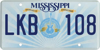 MS license plate LKB108