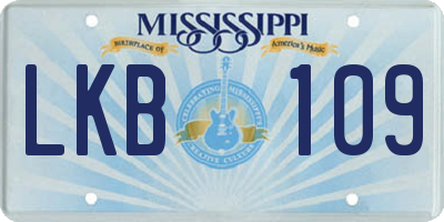 MS license plate LKB109