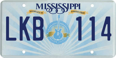 MS license plate LKB114