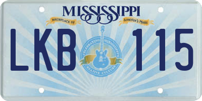 MS license plate LKB115