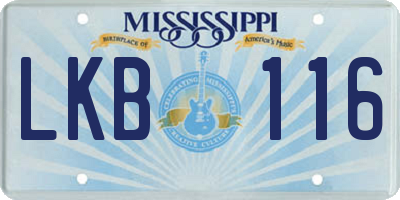 MS license plate LKB116