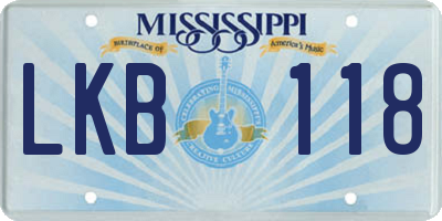 MS license plate LKB118