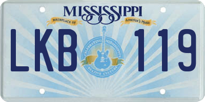 MS license plate LKB119