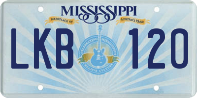 MS license plate LKB120
