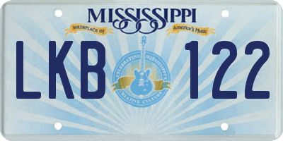 MS license plate LKB122