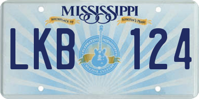 MS license plate LKB124