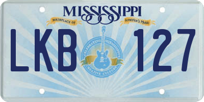 MS license plate LKB127