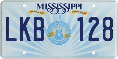 MS license plate LKB128