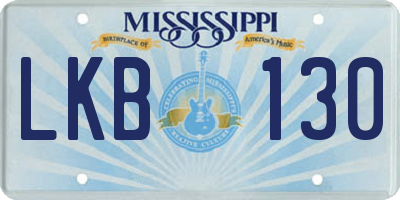 MS license plate LKB130