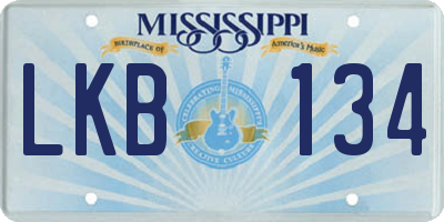 MS license plate LKB134