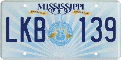 MS license plate LKB139