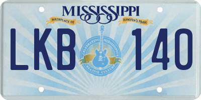 MS license plate LKB140