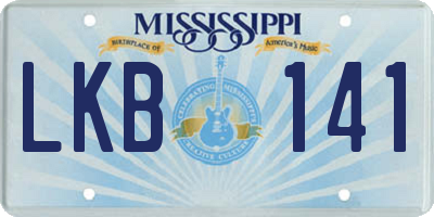 MS license plate LKB141