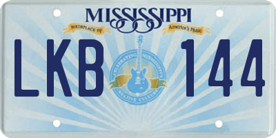 MS license plate LKB144