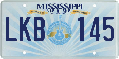 MS license plate LKB145