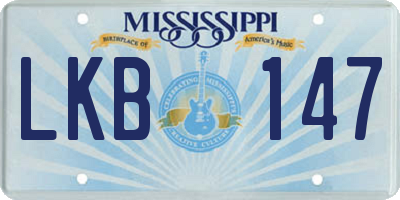 MS license plate LKB147