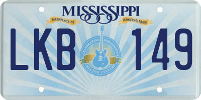MS license plate LKB149