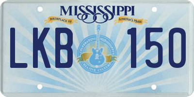 MS license plate LKB150