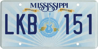 MS license plate LKB151