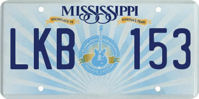 MS license plate LKB153
