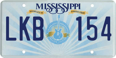 MS license plate LKB154
