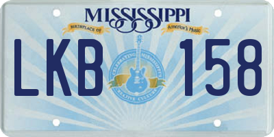 MS license plate LKB158