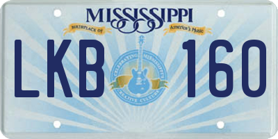 MS license plate LKB160