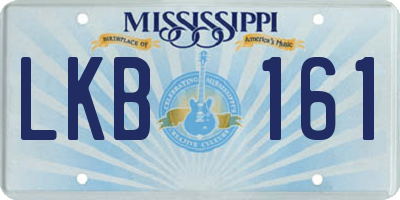 MS license plate LKB161
