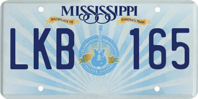 MS license plate LKB165