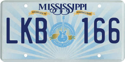 MS license plate LKB166