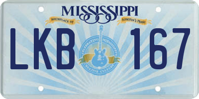 MS license plate LKB167