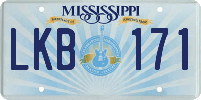 MS license plate LKB171