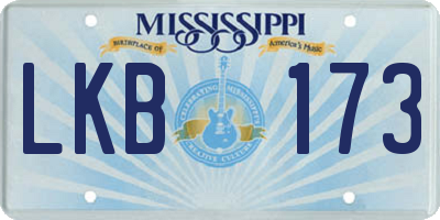MS license plate LKB173