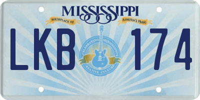 MS license plate LKB174