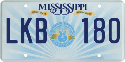 MS license plate LKB180