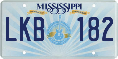 MS license plate LKB182