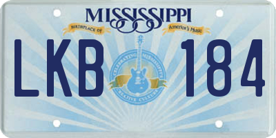 MS license plate LKB184