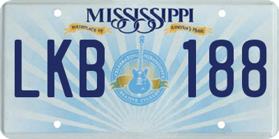 MS license plate LKB188