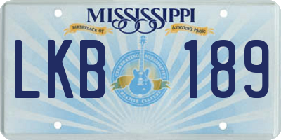 MS license plate LKB189