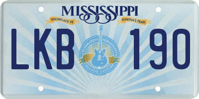 MS license plate LKB190