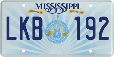 MS license plate LKB192