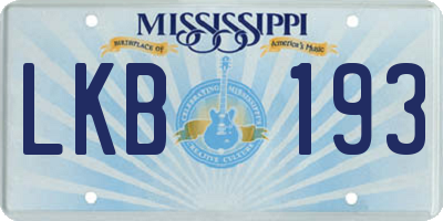 MS license plate LKB193